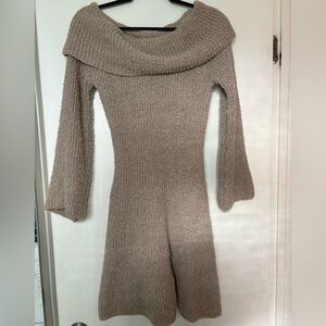 Cozy Off-Shoulder Knit Sweater Dress